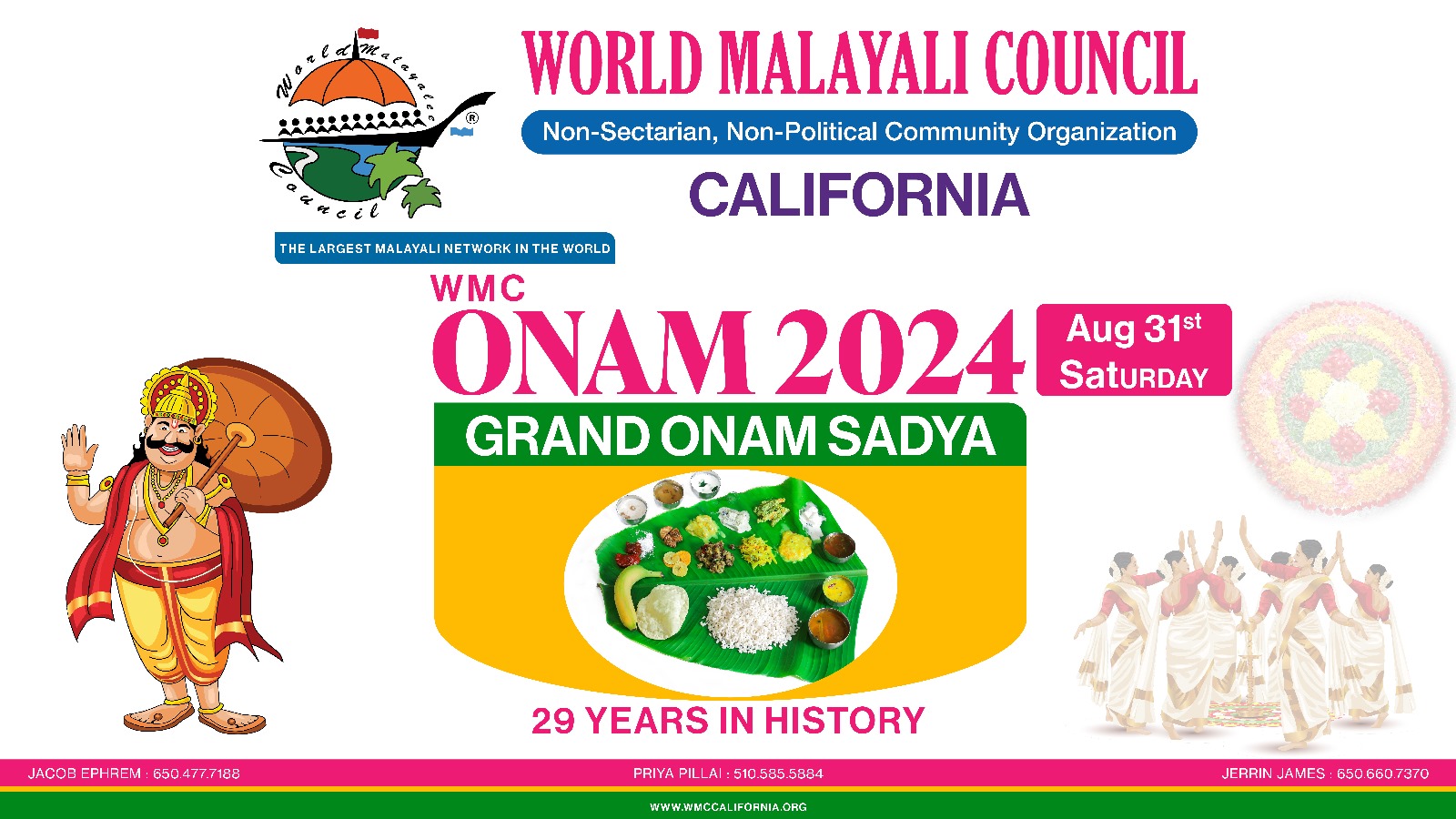 World Malayali Council, CA Onam 2024